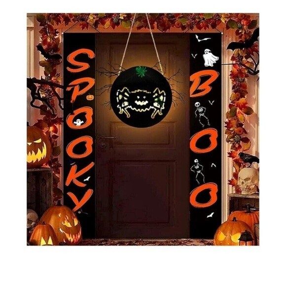 Welcome Sign Halloween Decorations Wood Wall Front Door Battery Operated LED. - Picture 7 of 7